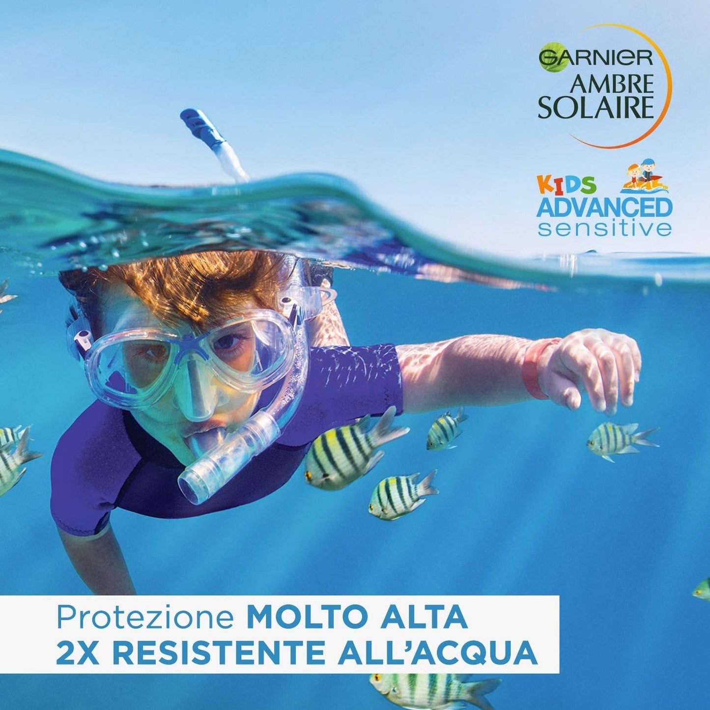 Garnier Ambre Solaire Kids Spray Protettivo IP 50+, Protezione Molto Alta per Bambini, Idratazione 24H, Maxi formato, 300 ml