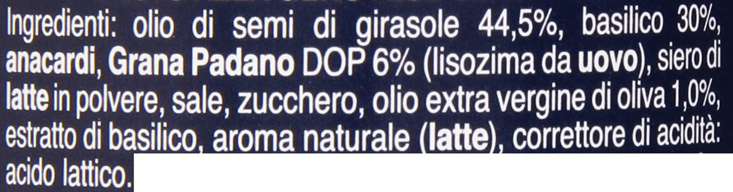 Barilla Sugo Pesto alla Genovese senza Aglio con Basilico Fresco Italiano e Parmigiano Reggiano Dop, senza Glutine, 190g