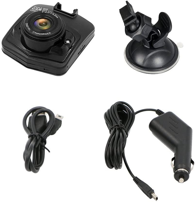 Dash Cam per auto, Full HD, schermo LCD Rusee 6,10 cm (2,4") 1080P-Videocamera DVR per auto, sensore di parcheggio con Monitor a