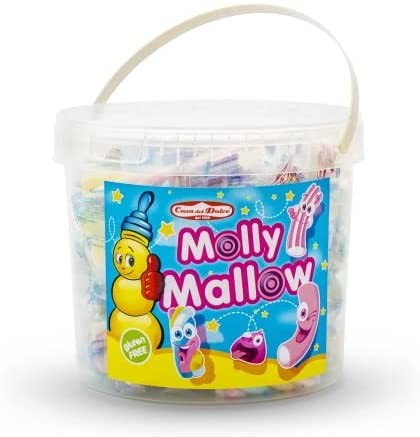 CASA DEL DOLCE Secchio Marshmallow, Box da 100 Pezzi, Incartati Singolarmente, Made in Italy, Senza Glutine, Idee Regalo per Com