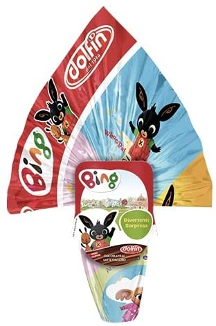 Dolfin Bing - Uovo di Cioccolato Al Latte Finissimo Con Sorpresa, 50g - Senza Glutine - Pasqua 2022