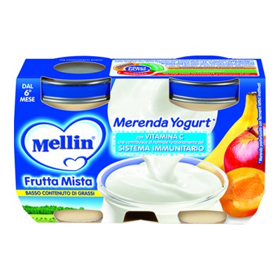 MELLIN MERENDA YOGURT+FRUTTA MISTA GR.120X2