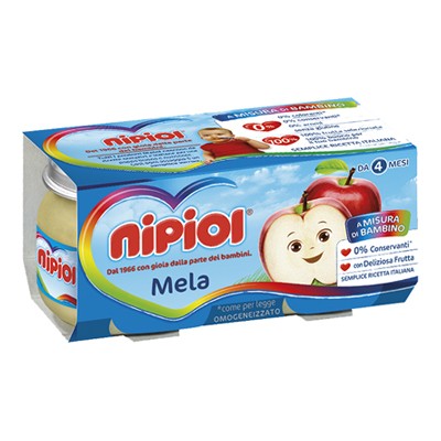 NIPIOL OMOGENEIZZATO FRUTTA GR.80X2 MELA