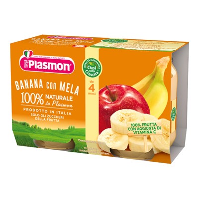 PLASMON OMOGENEIZZATO FRUTTA GR.104X2 BANANA MELA