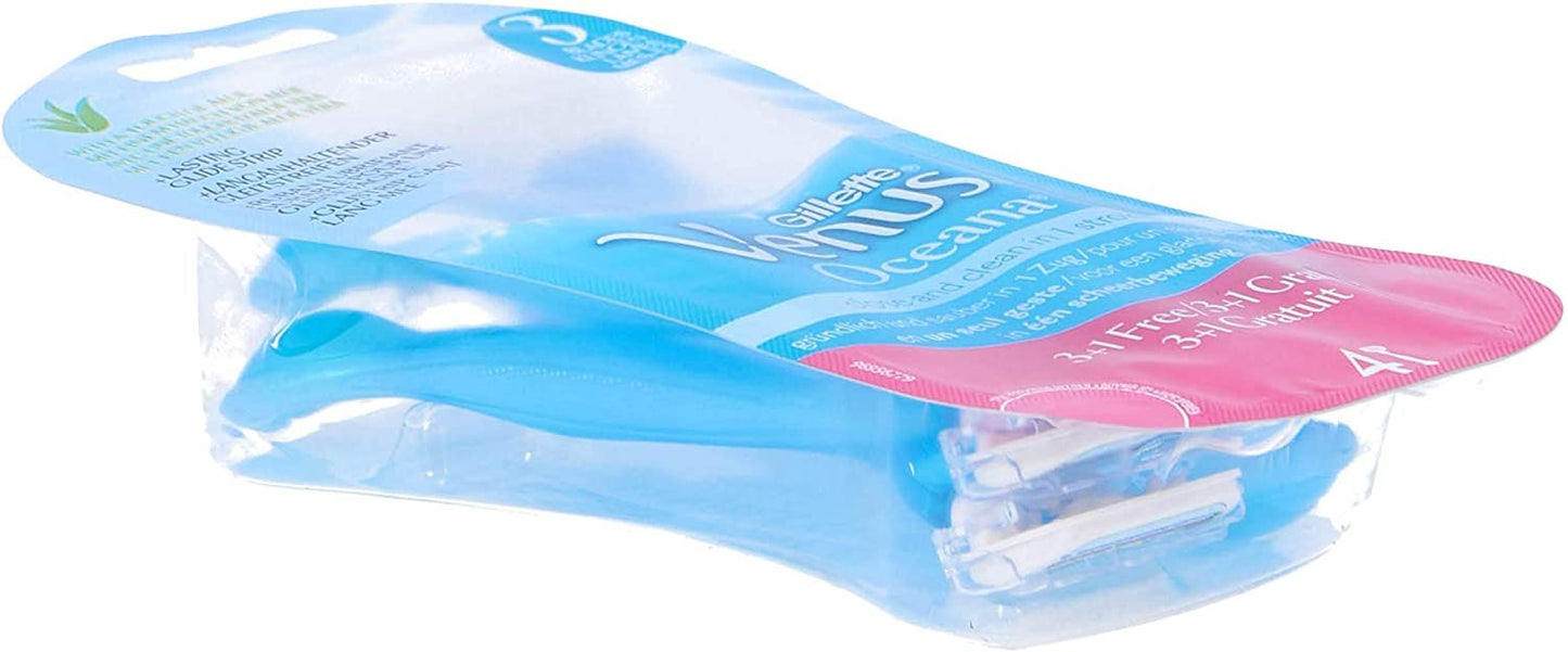 Gillette Venus Oceana, Rasoio Con Aloe Vera, Confezione da 3+1 Pz