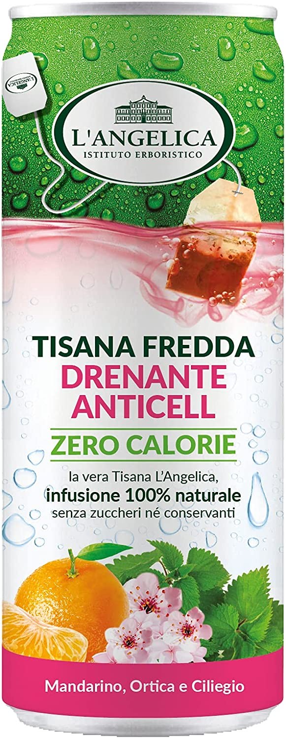 L'Angelica, Tisana a Freddo Drenante Anticellulite, Tisana con Ibisco Bianco, Ciliegio, Meliloto, Ortica e Orthosiphon, utili pe