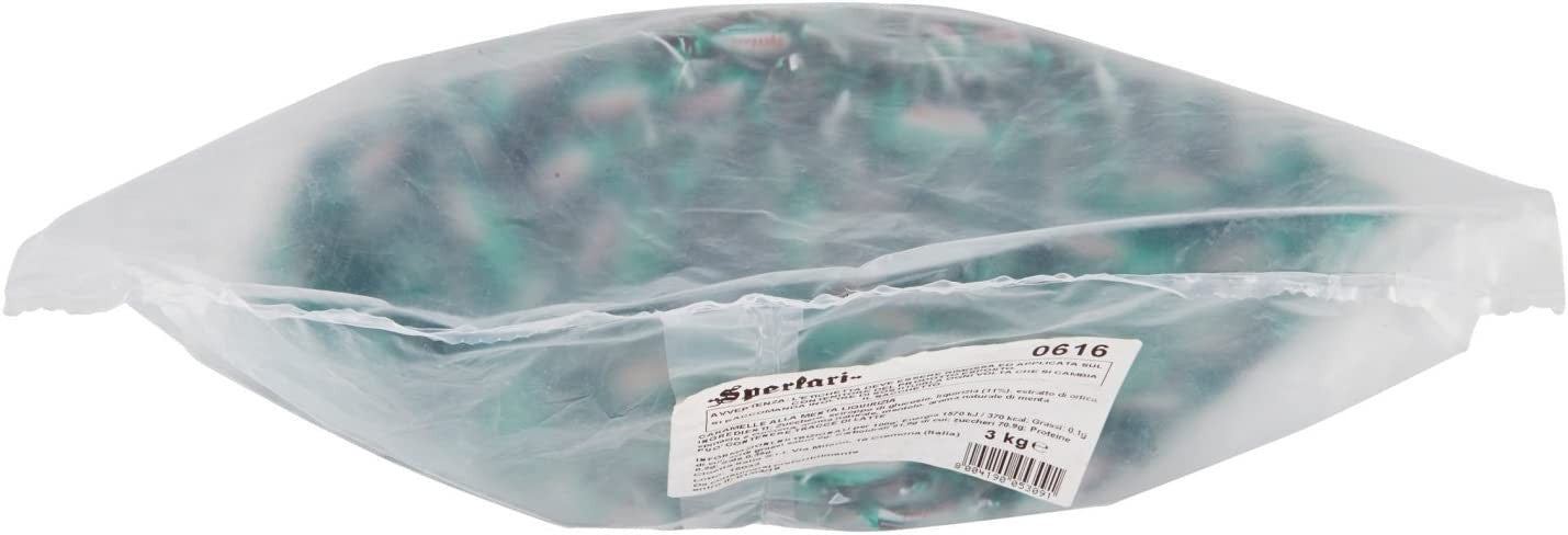 Sperlari - Caramelle Dure Menta e Liquirizia, Incartate Singolarmente - Sacchetto da 3 kg