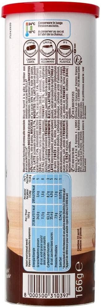 Nutella Biscotti con Crema alla Nocciola, 166g