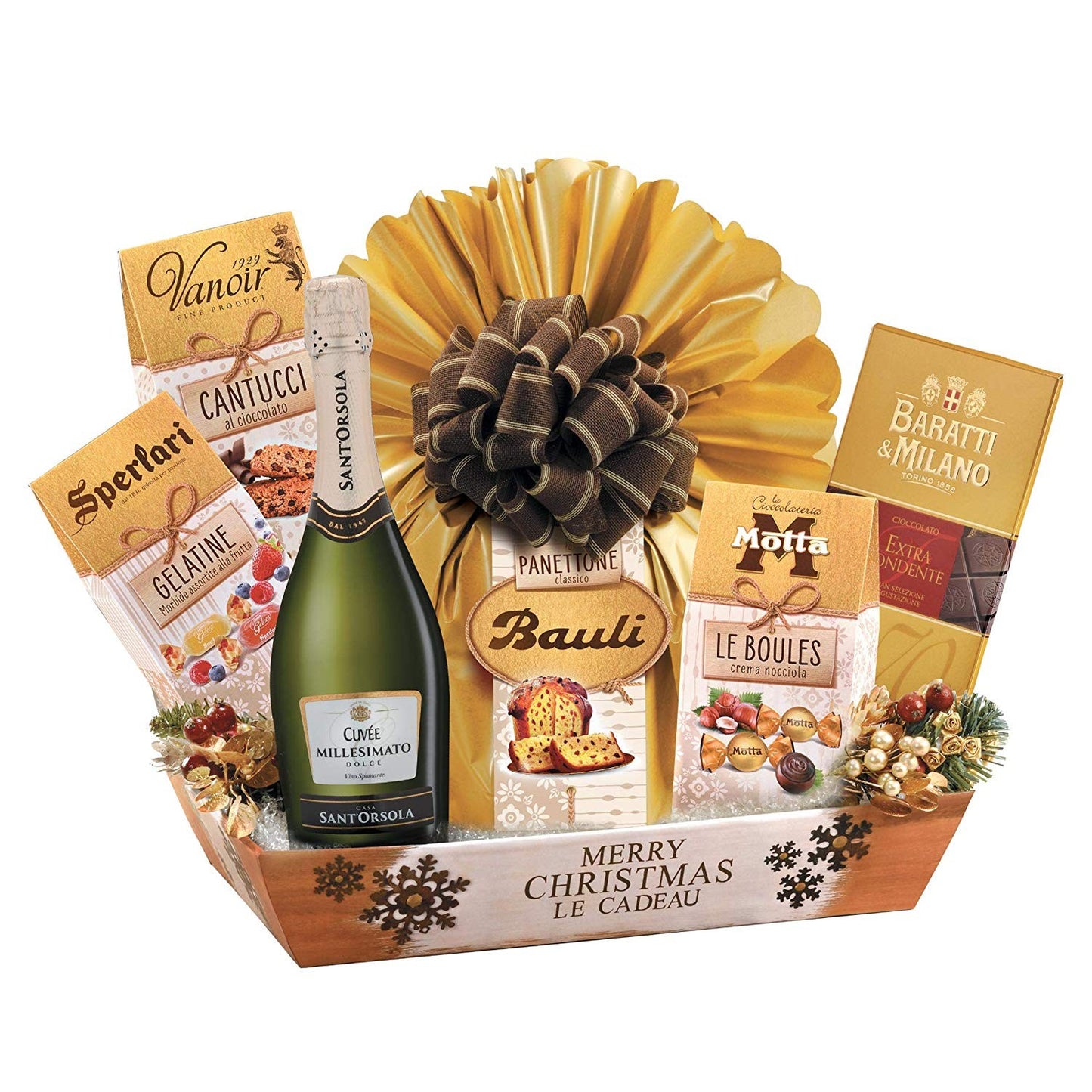 Cesto Natale Merry Christmas Le Cadeau 7 pezzi