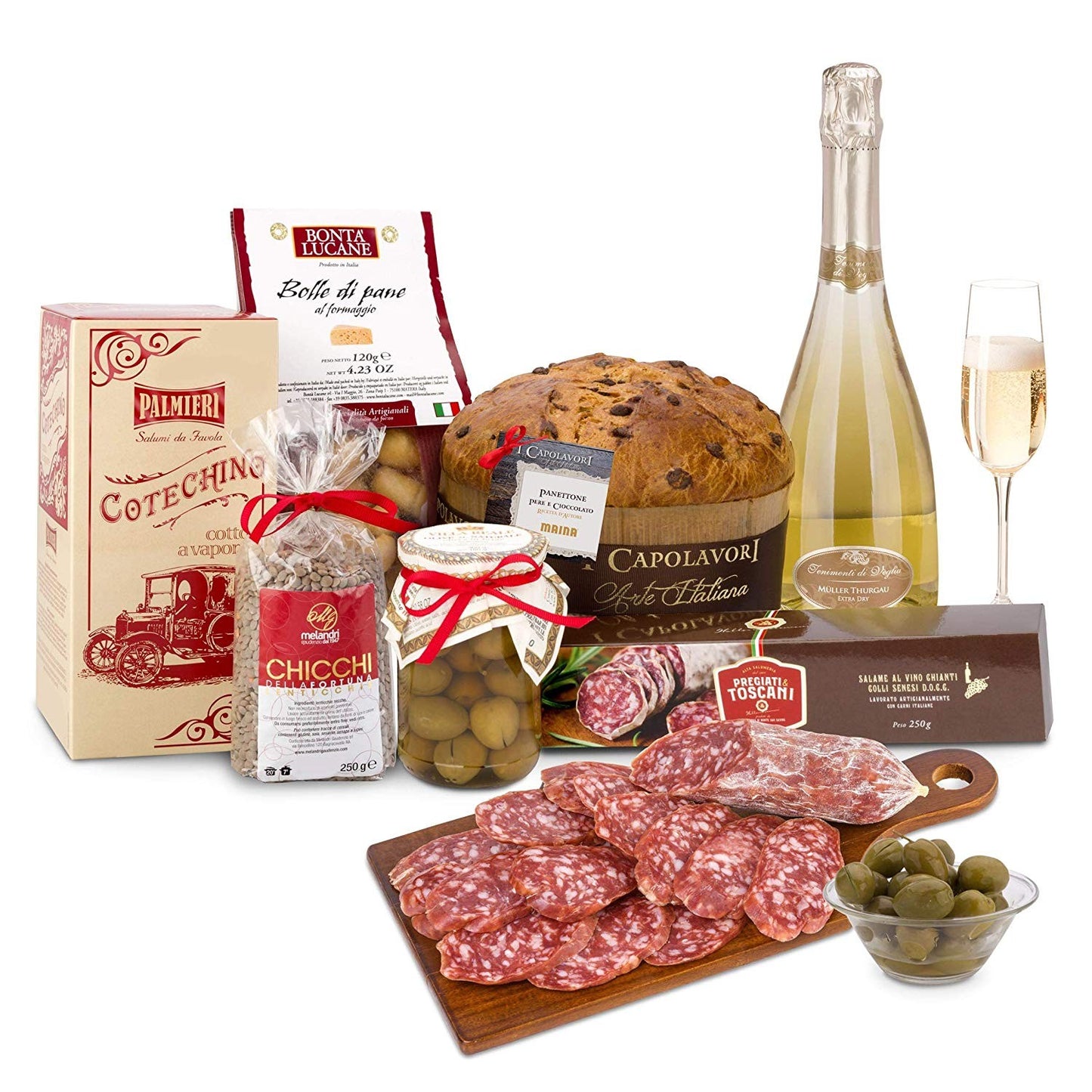 Cesto natalizio salato Affresco di Natale 7 pezzi Il Regalo all'Italiana