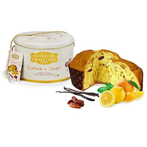Panettone Eccellente e Solidale con Datteri, Canditi e Vaniglia"Slow Food" Latta Gr.1000