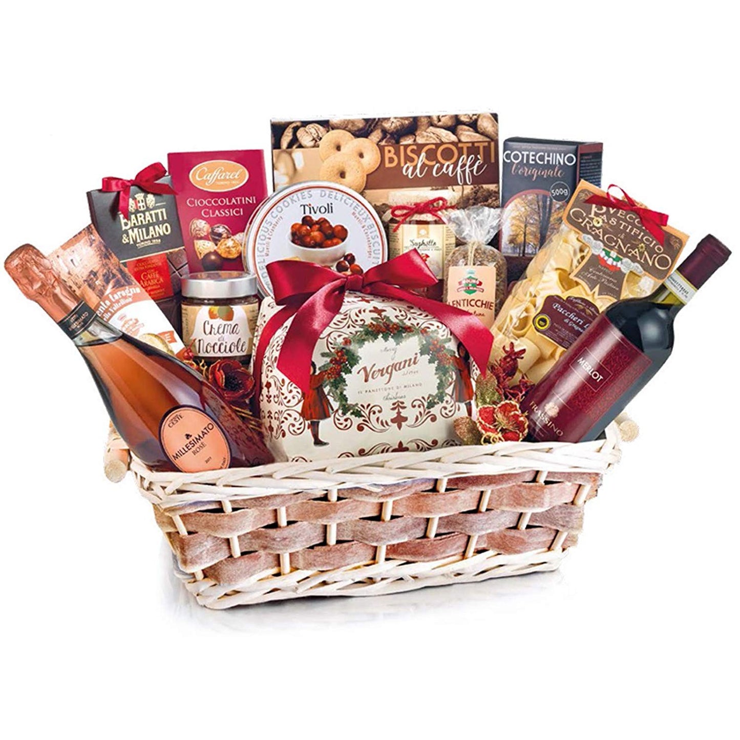 CESTA NATALE VILLA GUELFA PIAZZA DUOMO 14 PEZZI PANETTONE VERGANI CANTUCCINI