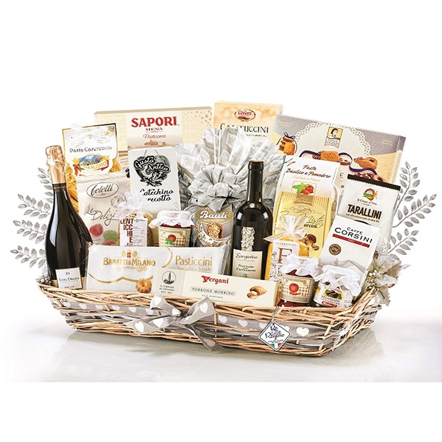 CESTA NATALE RE REGALO ALFIERE 21 PEZZI PANETTONE BAULI COTECHINO TORRONE PASTA
