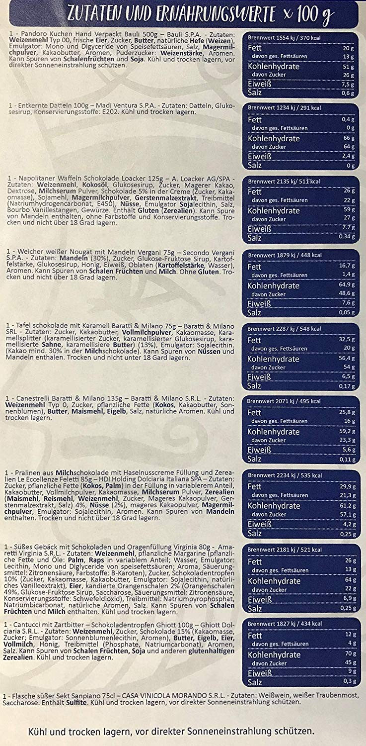 CESTA NATALE RE REGALO GUELFO 11 PEZZI PANDORO MELEGATTI NATALIZIA CANTUCCINI