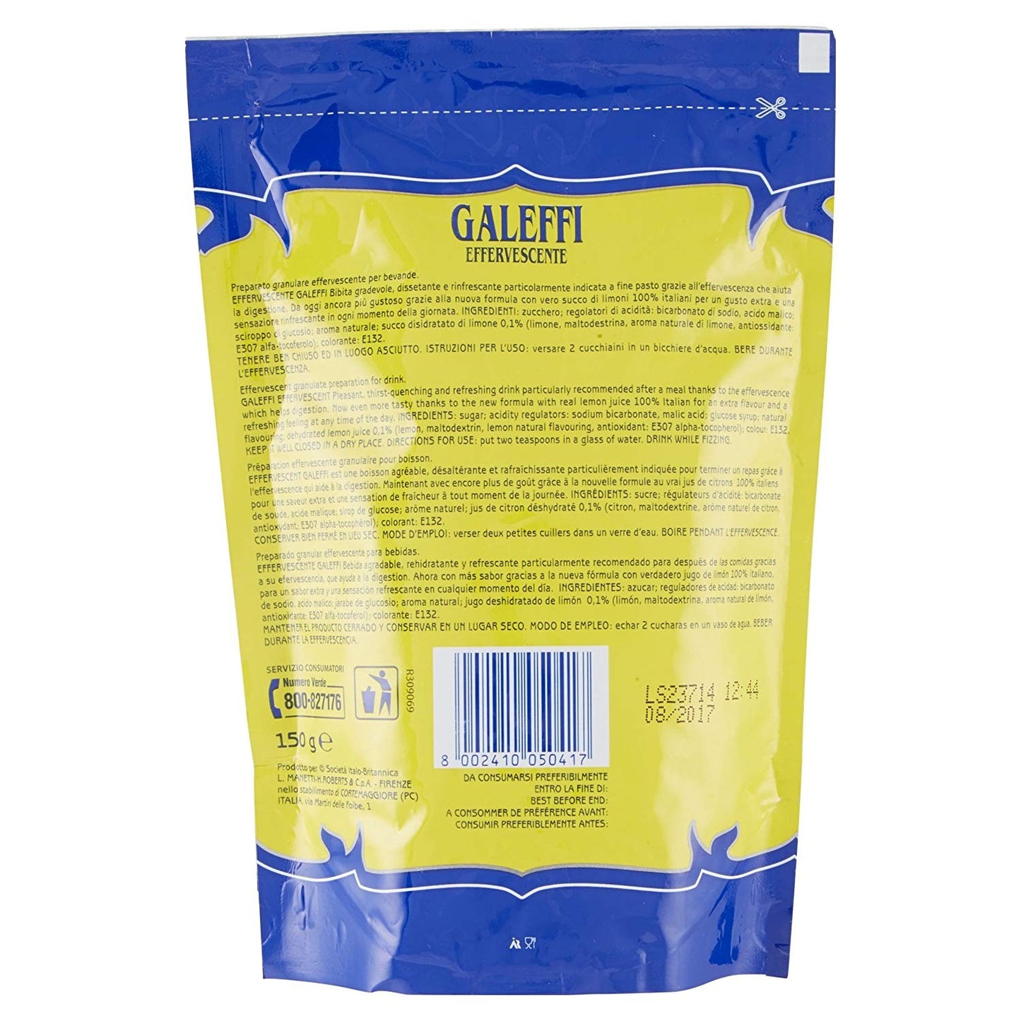 Galeffi Effervescente al Limone Doypack - 150 gr