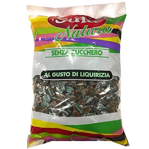 Perfetti Van Melle Sulà Natura Caramelle Gusto Liquirizia Senza Zucchero 1000 g