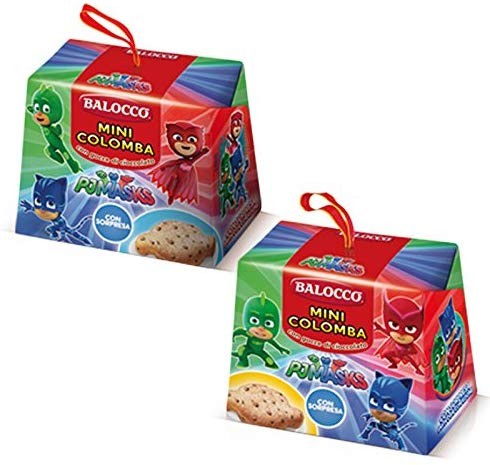 1 x MINI COLOMBA BALOCCO PJ MASK GOCCE CIOCCOLATO 100 gr PASQUA REGALO BIMBO