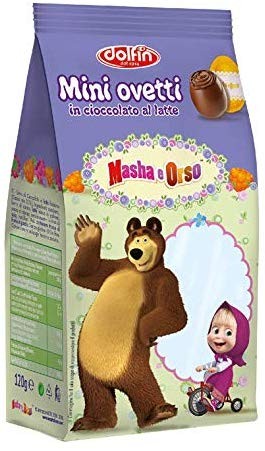 3 confezioni di Ovetti pasquali MASHA E ORSO mini ovetti di cioccolata al latte 3 x 120 gr