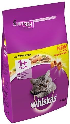 Whiskas Mars Petcare per 1+ anni Gatto completo secco con pollo, 1,4 kg