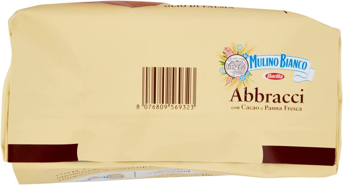 Mulino Bianco Biscotti Frollini Abbracci con Cacao e Panna Fresca, Senza Olio di Palma, Colazione Ricca di Gusto, 1 Kg