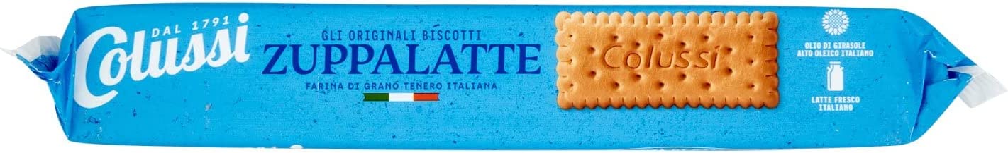 Colussi biscotti secchi Zuppalatte| Farina 100% italiana | Latte fresco e olio di girasole italiani | Gusto delicato | Buoni da inzuppare | Confezione riciclabile da 500 g