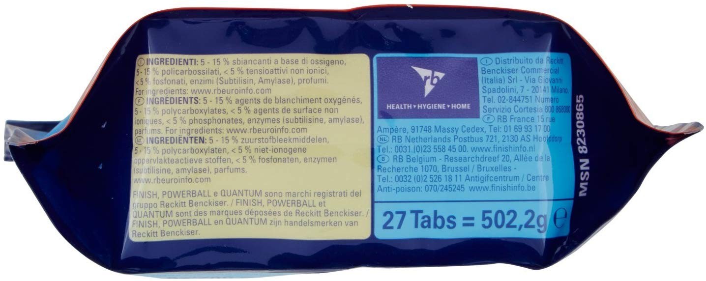Finish Tutto in Uno Max Detergente, 22+5 Tabs, Lemon, 440,1 gr