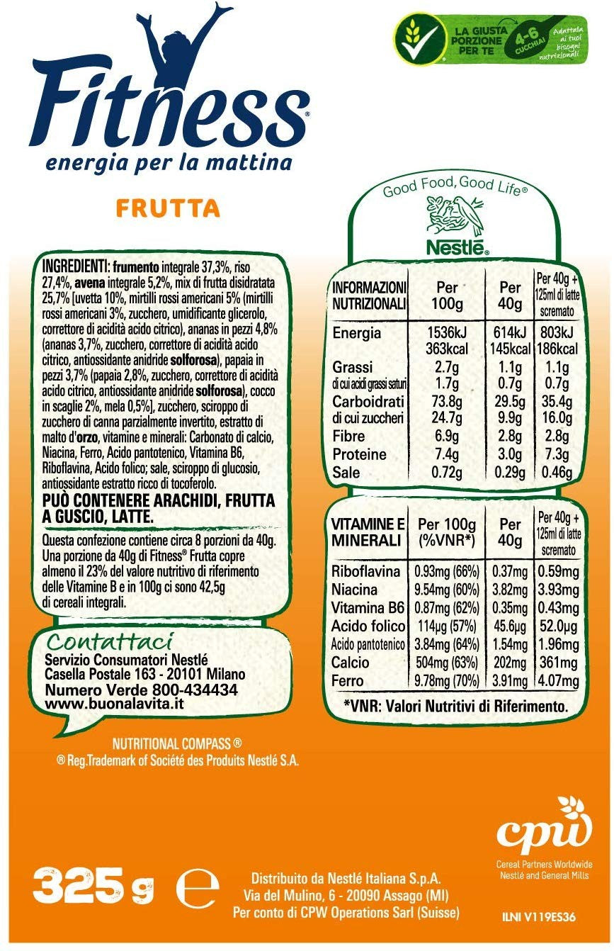 Fitness Cereali Fiocchi di Frumento Integrale 375g