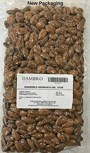 Gelfruit - Mandorle Sgusciate Intere ITALIANE- cal. 36/38 - Confezione sottovuoto da 1kg