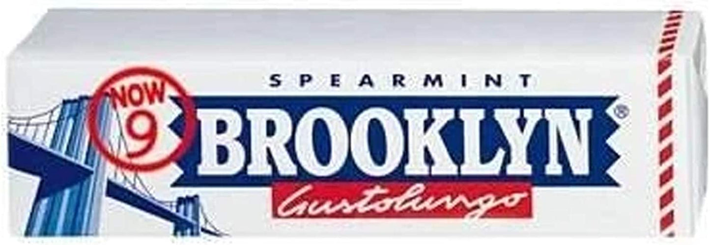 1 PACCHETTO GOMME DA MASTICARE BROOKLYN SPEARMINT MENTA BIANCHE CHEWING GUM