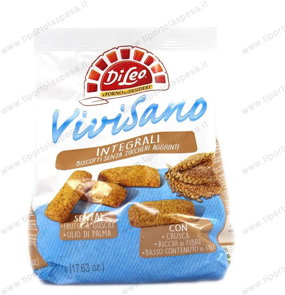 Di Leo Biscotti Vivisano Multicerali Con Gocce Di Cioccolato Senza Zuccheri Aggiunti, 500g