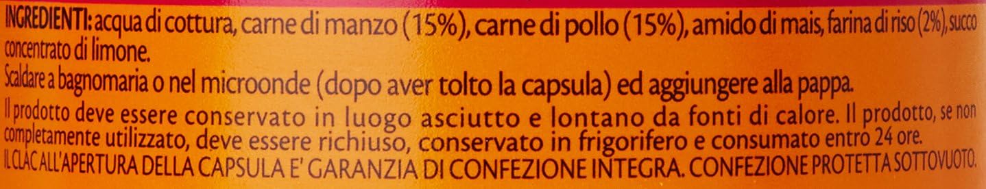 Plasmon Omogeneizzato Carne Manzo, pollo e cereale 2x80g Con Carne Italiana, 100% naturale, senza amidi e sale aggiunti