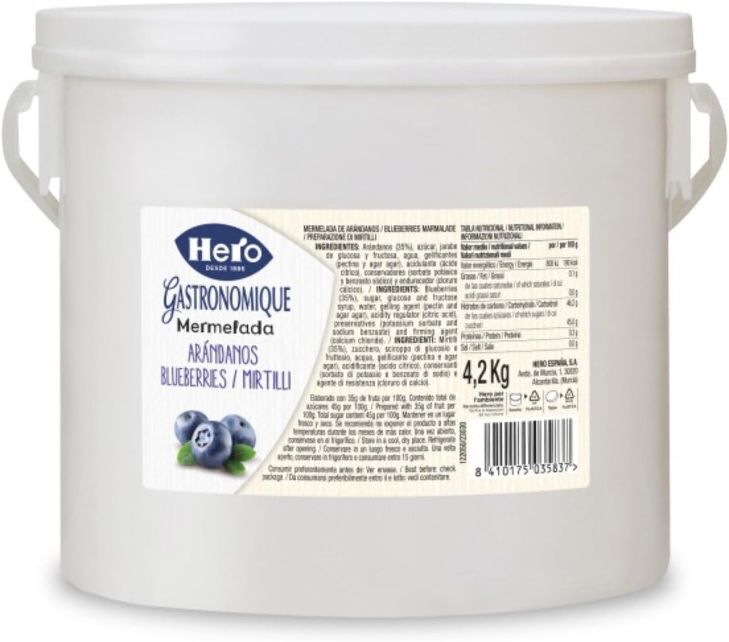 Preparazione di Frutta Hero Confettura Mirtilli Secchiello da 4,2 kg