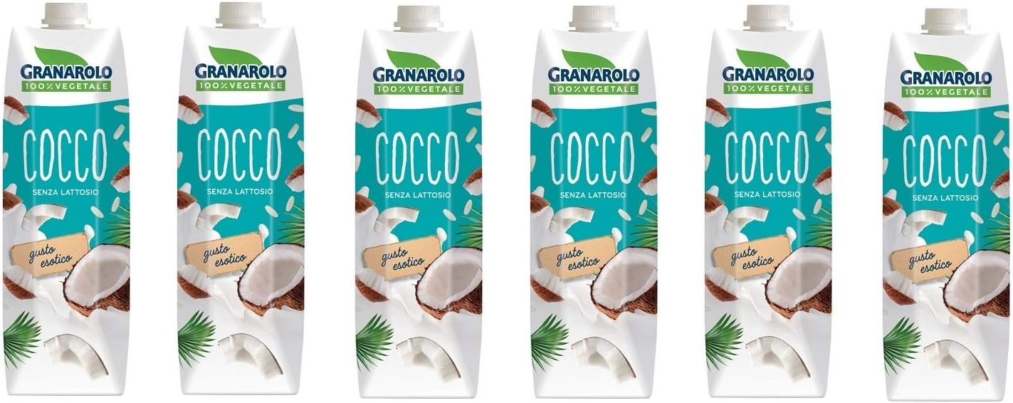 Granarolo Latte di Cocco e Riso Latte di Cocco e Riso Senza Lattosio 1Lt Verdure Bevanda di Cocco e Riso Sapore Esotico