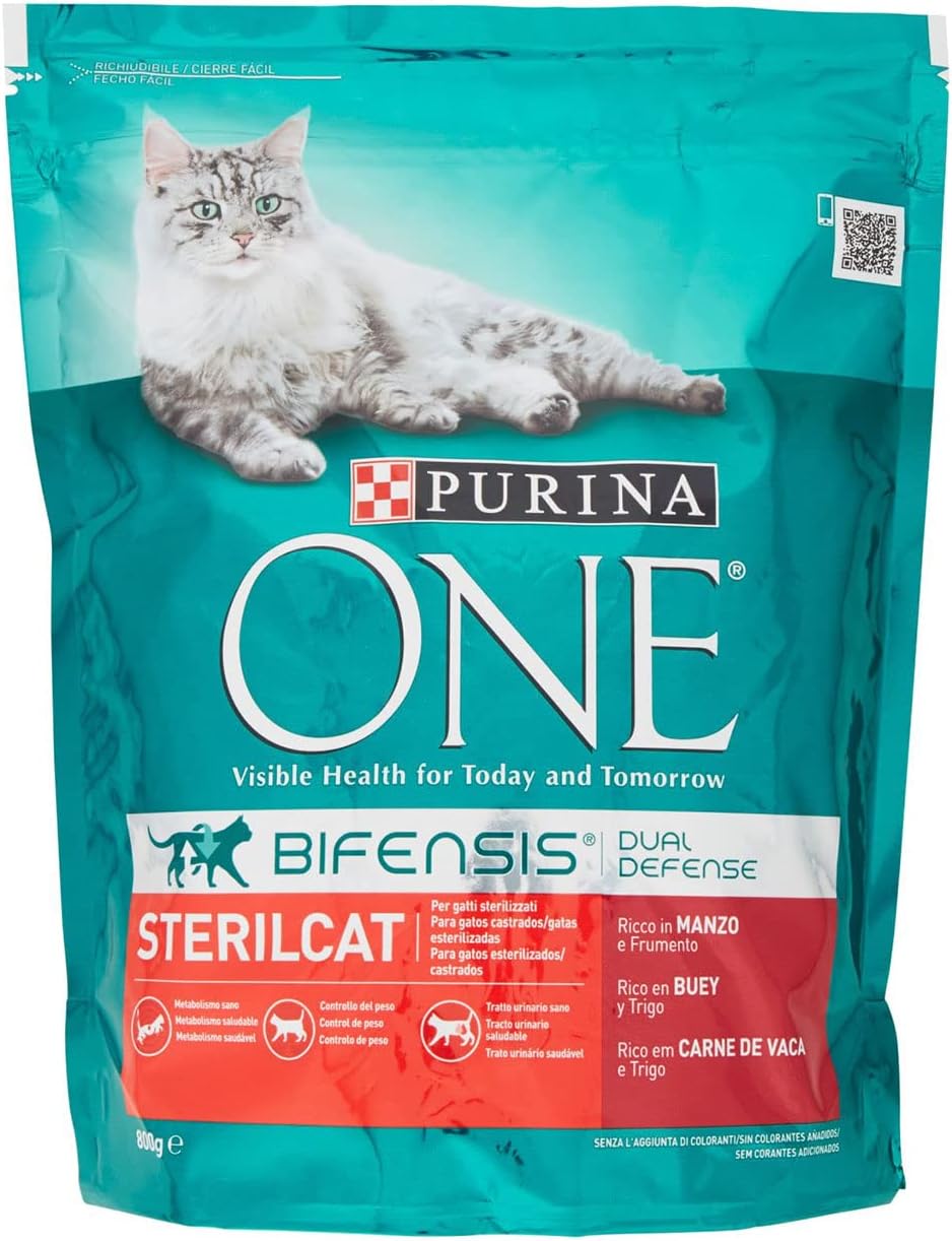 Purina One Bifensis Sterilcat Crocchette Gatti Sterilizzati Salmone e Frumento 800g