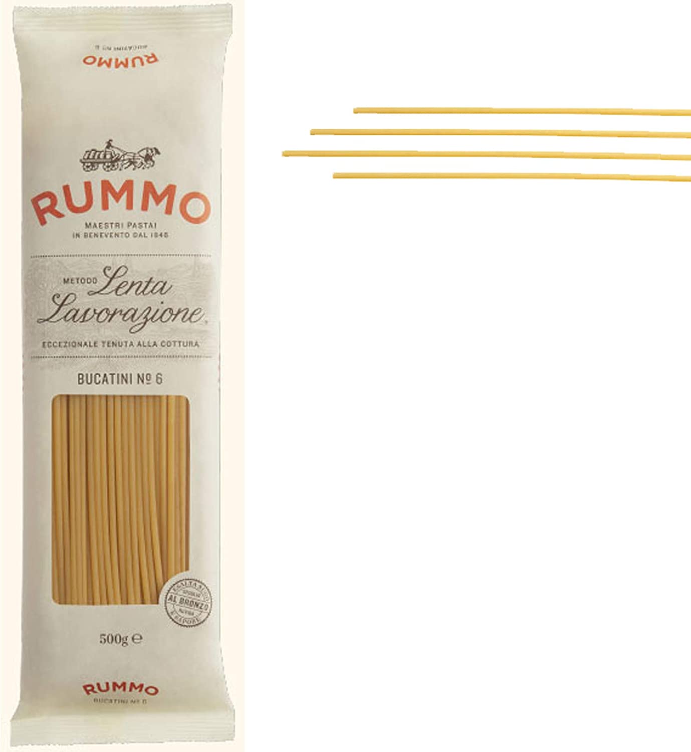PASTA RUMMO 500 GR BUCATINI N° 6 PASTIFICIO RUMMO LENTA LAVORAZIONE LUNGA
