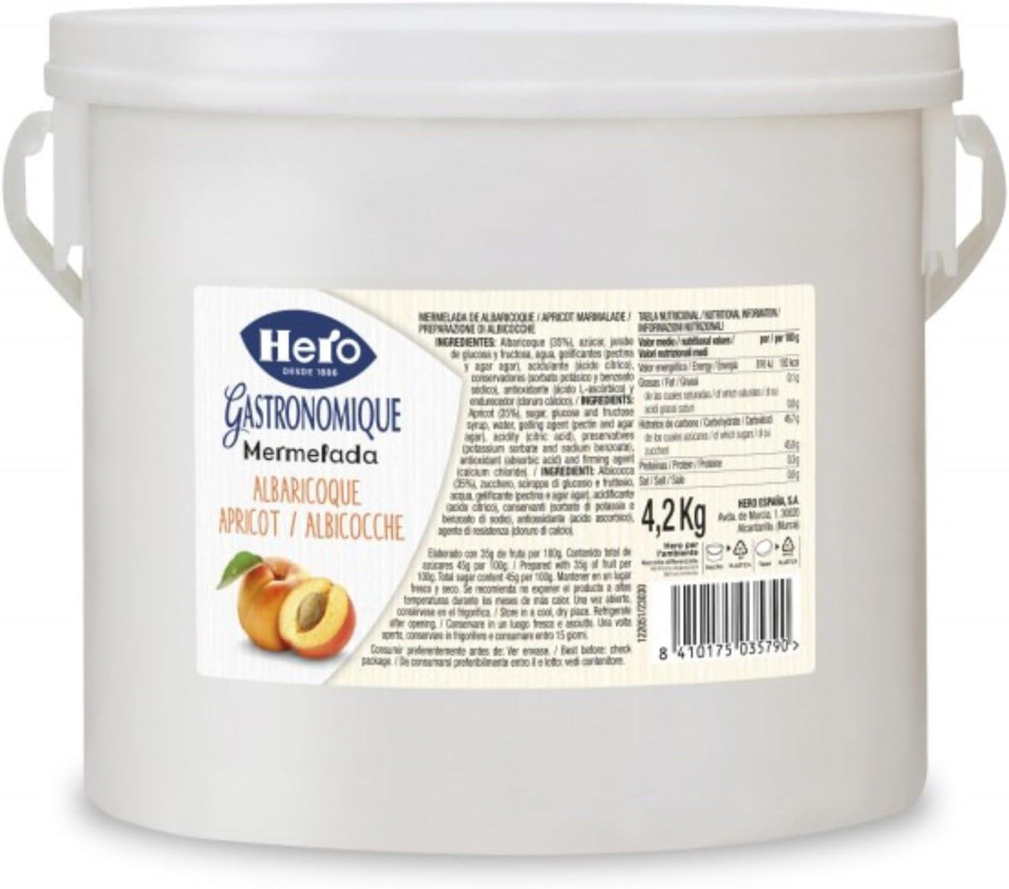 Preparazione di Frutta Hero Confettura Albicocche Secchiello da 4,2 kg