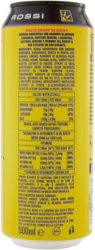6X Monster - Energy Drink The Doctor - Special Edition Valentino Rossi VR46 With Signature - Firmata