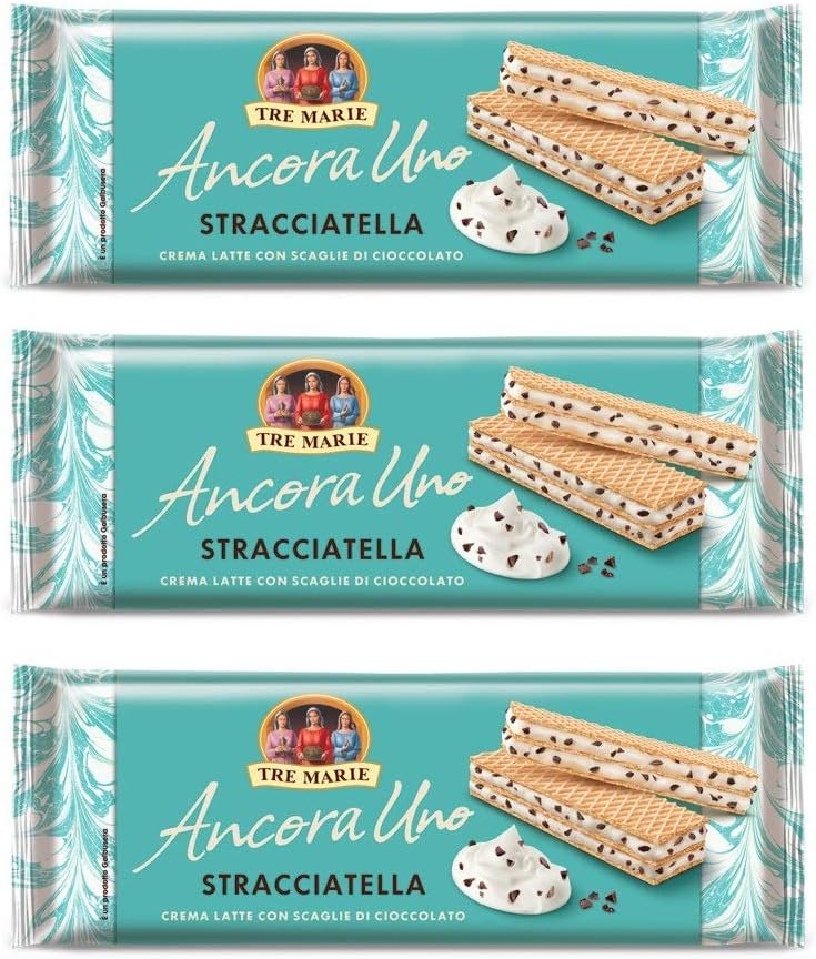 Tre Marie Ancora Uno Wafer Stracciatella waffle riempite con crema al cioccolato al latte e cioccolato 140 g