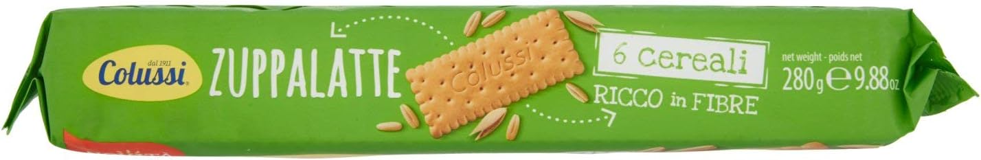 BISCOTTI COLUSSI ZUPPALATTE 6 CEREALI PACCO 280 GR FROLLINI CAFFELATTE FIBRE