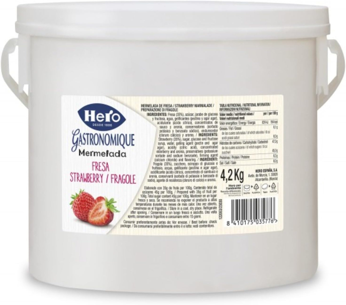 Preparazione di Frutta Hero Confettura Fragola Secchiello da 4,2 kg