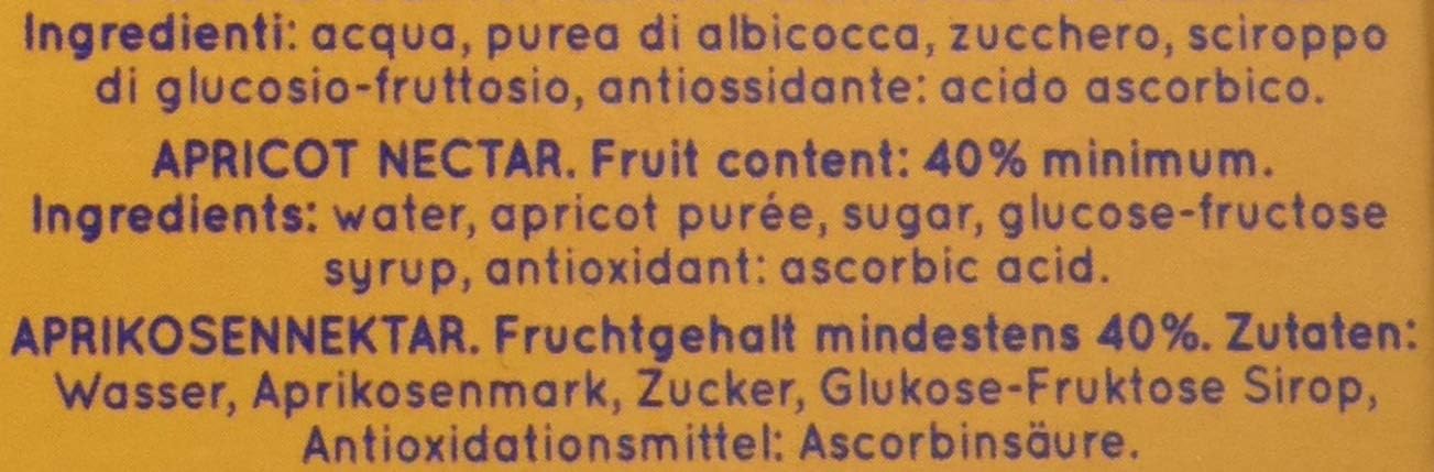 Valfrutta Nettare di Albicocca Italiana - Confezione da 12 x 100 ml