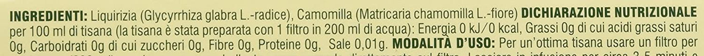 L'Angelica, Tisana Sollievo dello Stomaco, Tisana Funzionale Dall'Azione Lenitiva e Calmante Contro i Bruciori Gastrici Grazie alle Proprietà di Camomilla e Liquirizia, Vegan - Confezione da 20 Filtri