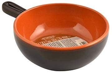Home 0 Casseruola con Manico, 15x6 cm, Ceramica, Marrone/Arancione, 15 cm
