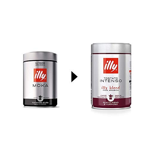 illy caffè - Caffè Macinato per la Moka Tostato Intenso - Barattolo da 250 gr