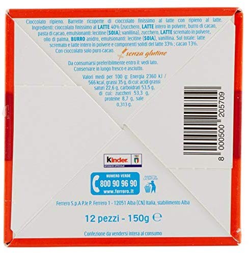 Kinder Cioccolato 12 pezzi 150 g - pacchetto regalo