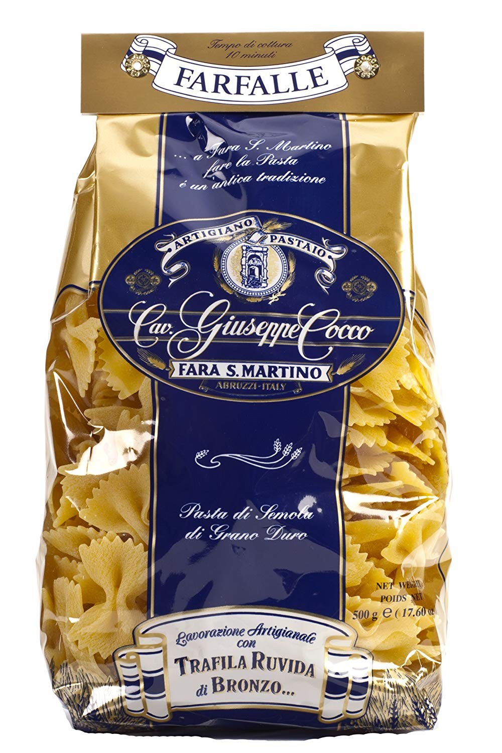 Artigiano Pastaio Formato Farfalle N.36 Cavalier Giuseppe Cocco Fara San Martino Abruzzo - 500 g