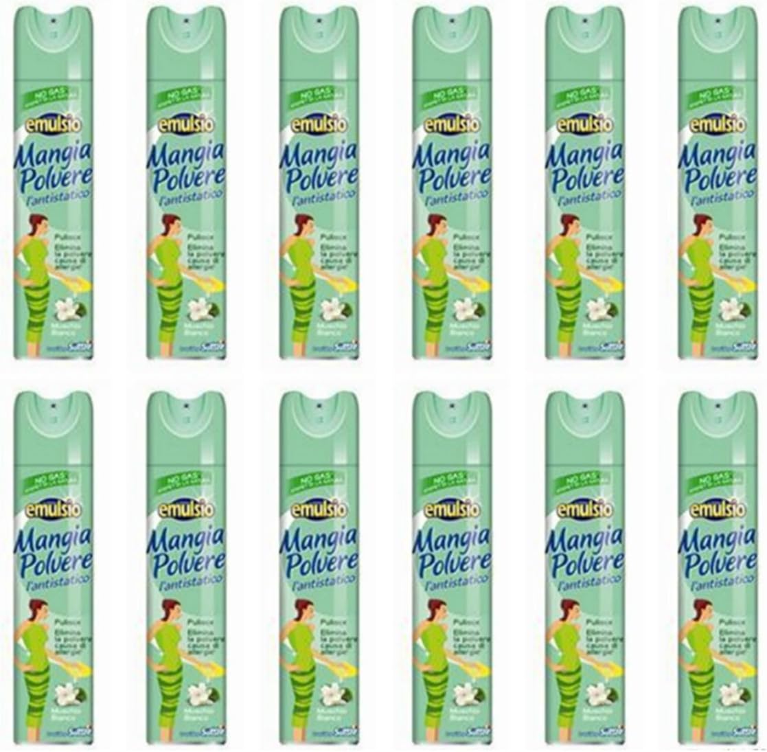 12 X EMULSIO MANGIAPOLVERE MUSCHIO BIANCO mangia elima polvere pulizia superfici