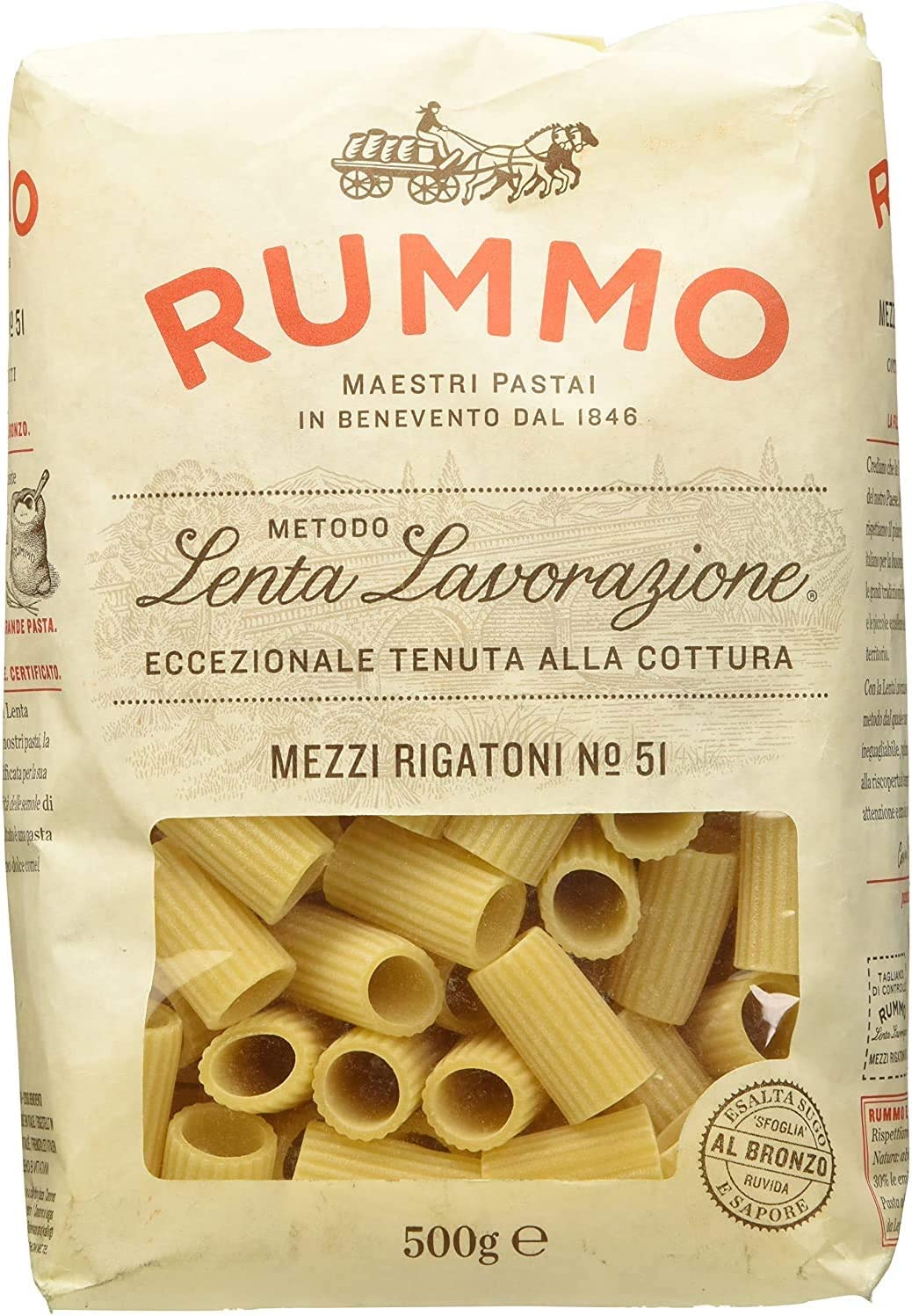 PASTA RUMMO MEZZI RIGATONI N° 51 500 GR