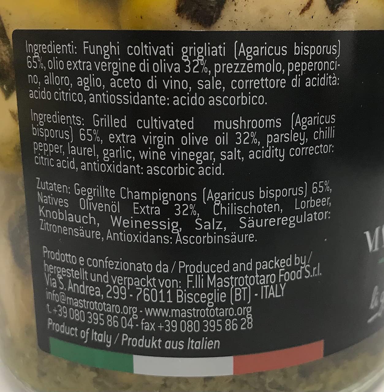 Funghi Champignon grigliati in olio extra vergine di oliva 314ml