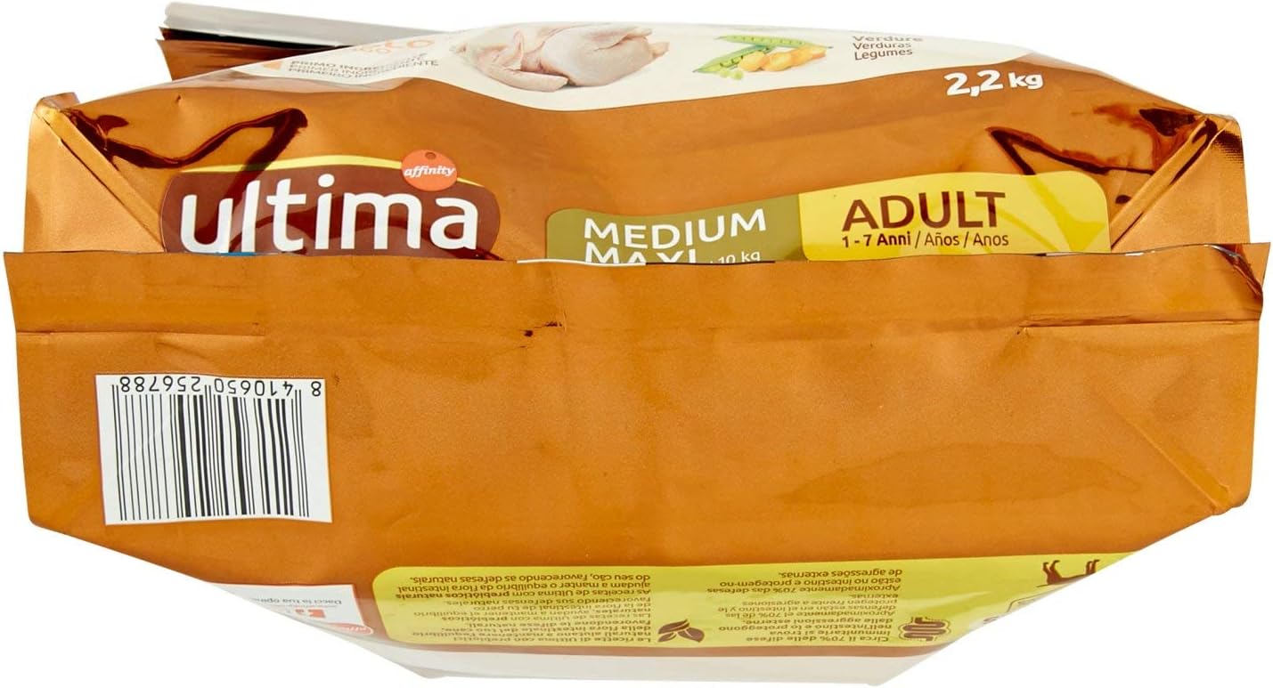 Ultima Cibo per Cani Medium Maxi Adult con Pollo, 2200g